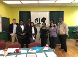 Randy McNeill and the Jeff Davis High School Youth in Government Club at their trial competition on February 13th, 2021.